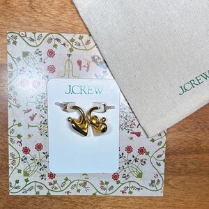 J. Crew Heart Huggie Hoop Earrings